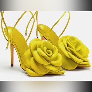 Chic Fashionova Yellow Floral Stiletto Heels